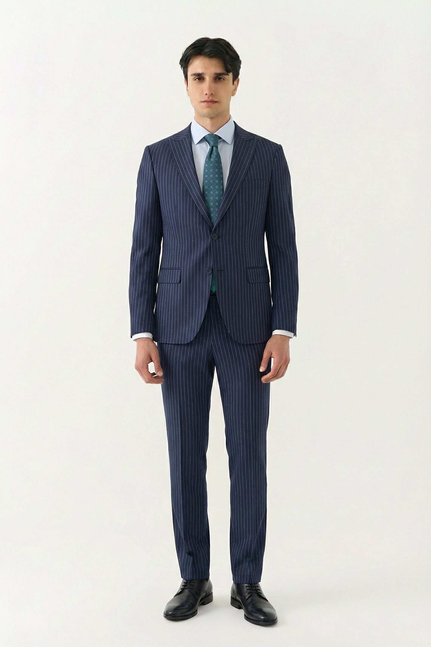 Navy Blue Pin-Stripped Suit