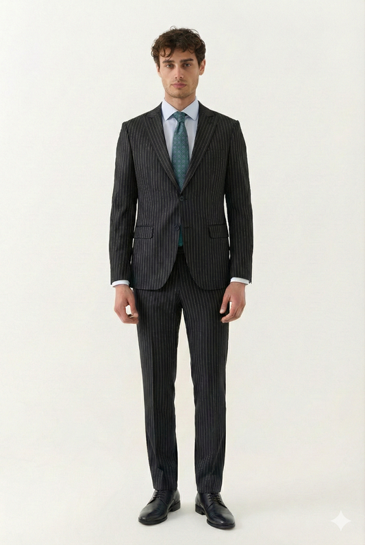 Black Pin-Stripped Suit