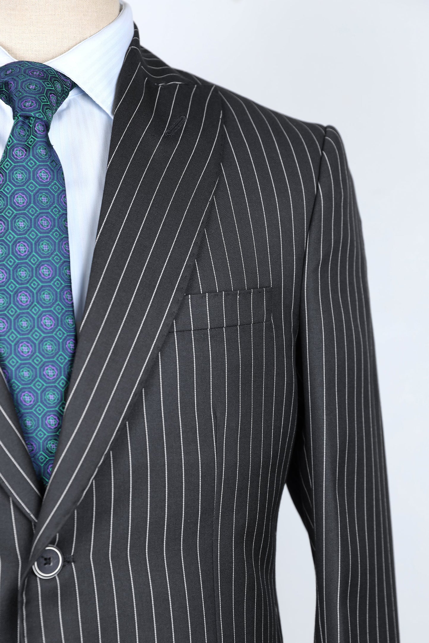 Black Pin-Stripped Suit