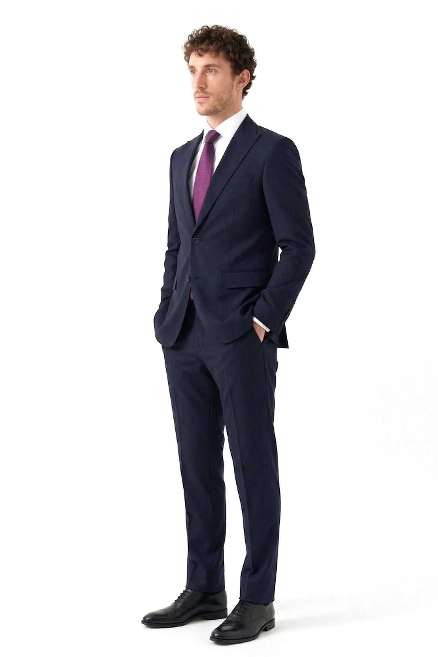 SOLID BLACK TWO-PIECE SUIT