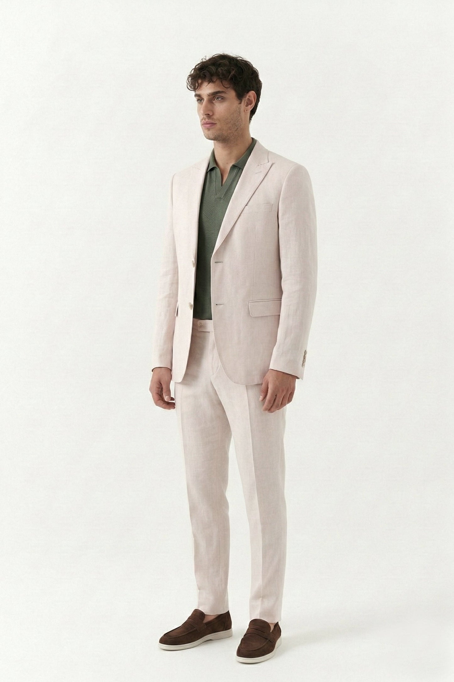beige linen Suit