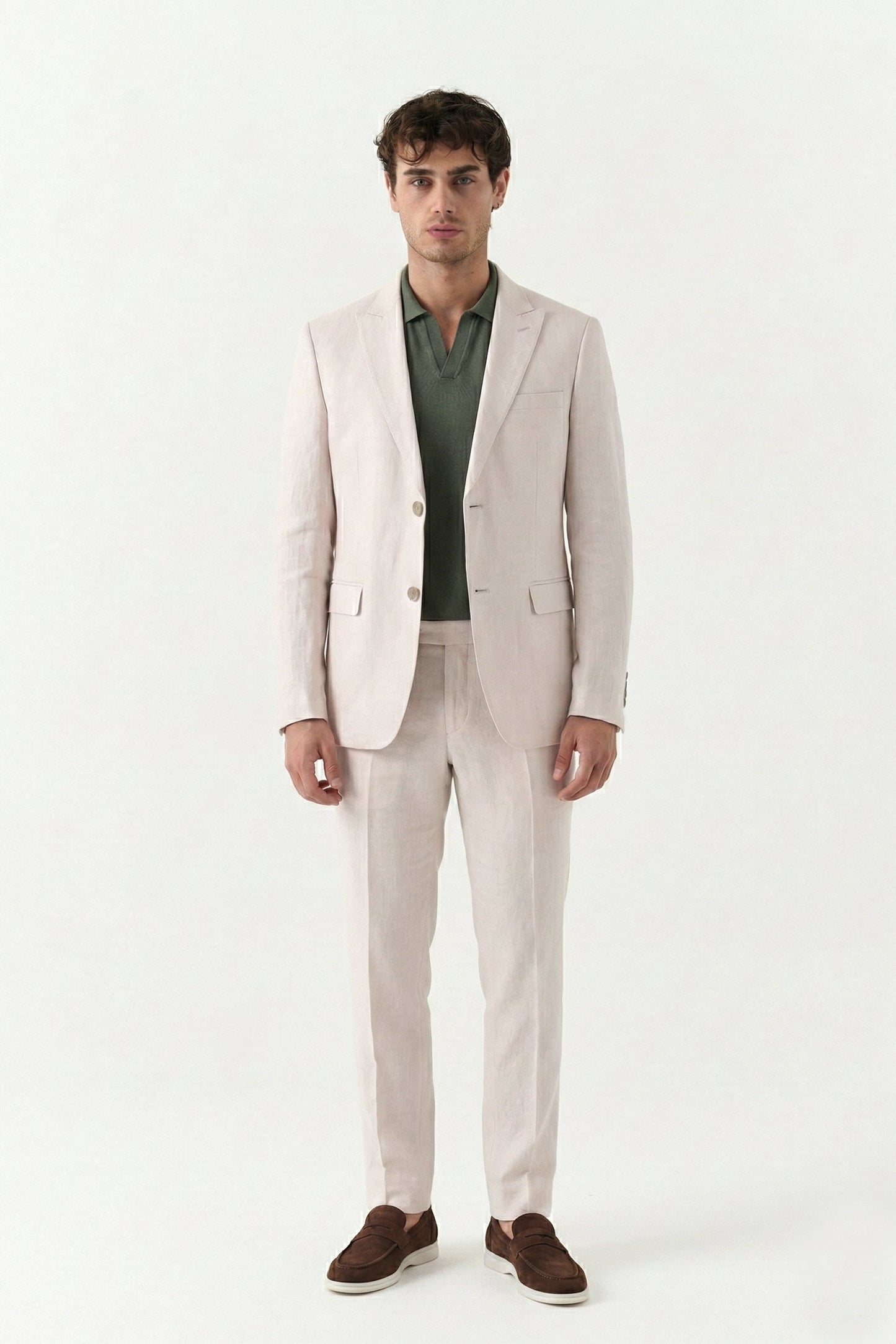 beige linen Suit