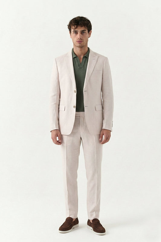 beige linen Suit