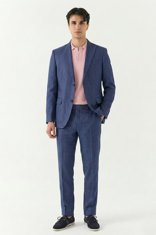 Blue linen Suit