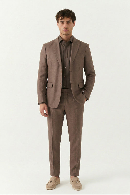 Brown linen Suit