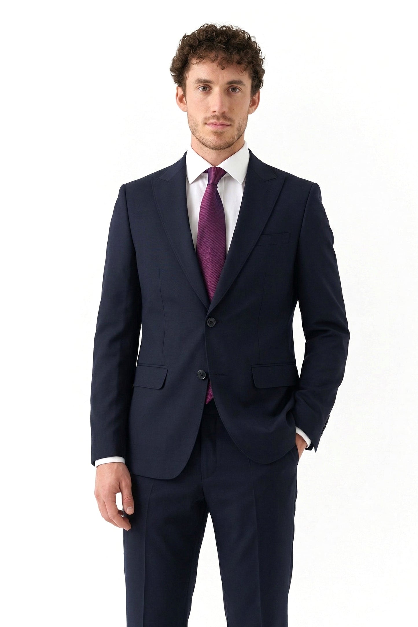 SOLID BLACK TWO-PIECE SUIT