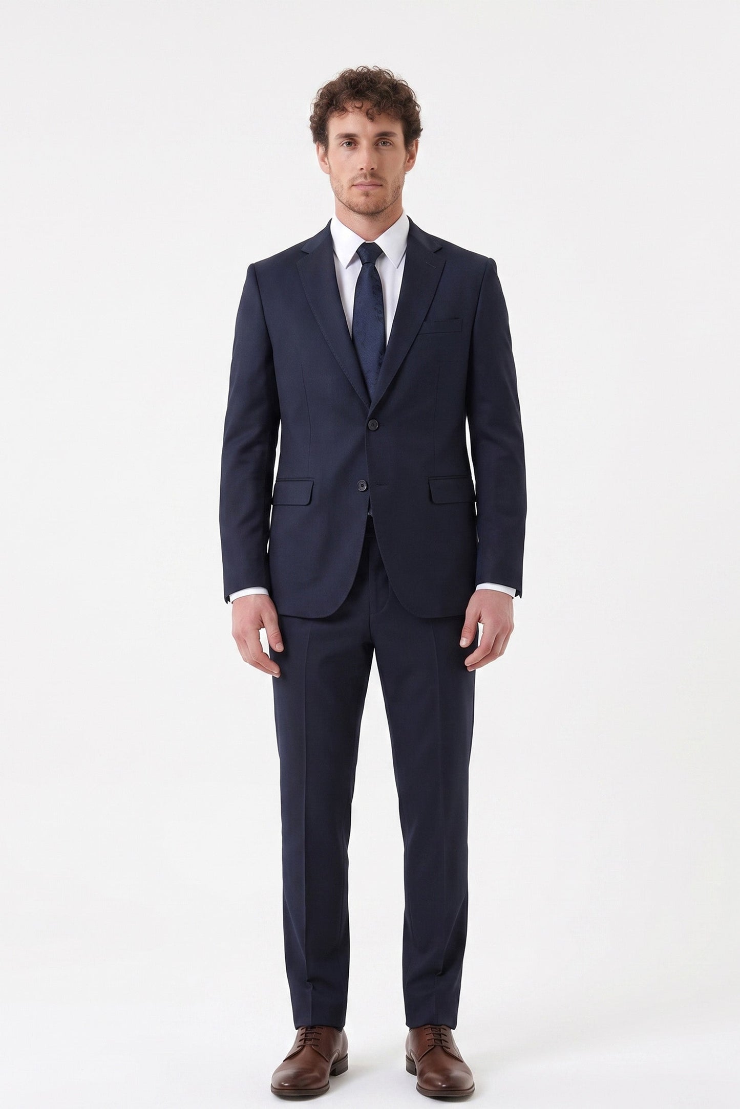 BLACK TEXTURED TWO-PIECE SUIT