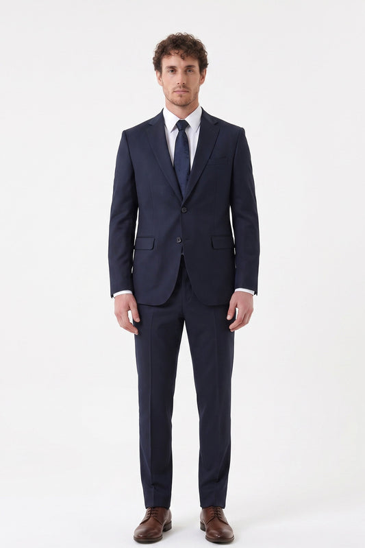 BLACK TEXTURED TWO-PIECE SUIT